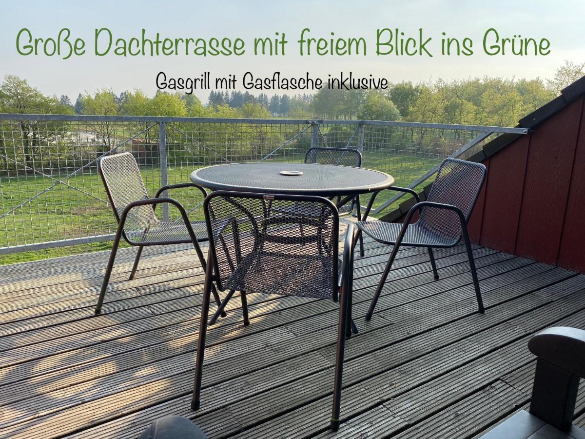 Hof Vierzehnender Im Hohen Venn - 70Qm Fachwerk-Studio - Grosses Wohn-Schlafzimmer Mit Dachterrasse Und Kaminofen - Separate Kueche - Perfekt Fuer Paare - Monschau - Eifel - Hunde Willkommen - Islandpferde 外观 照片